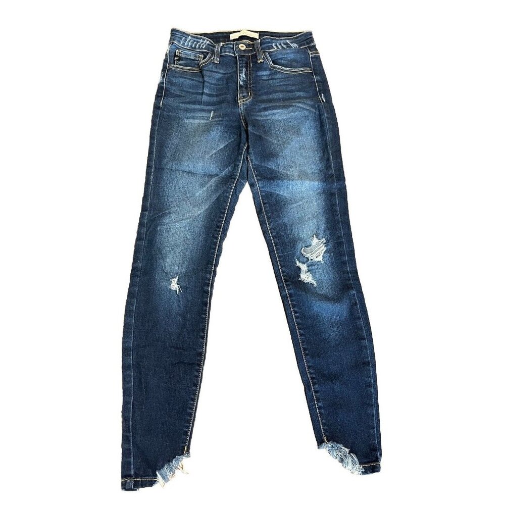 Kancan‎ Jeans Ankle Skinny Size 3/25 Distressed Dark Wash